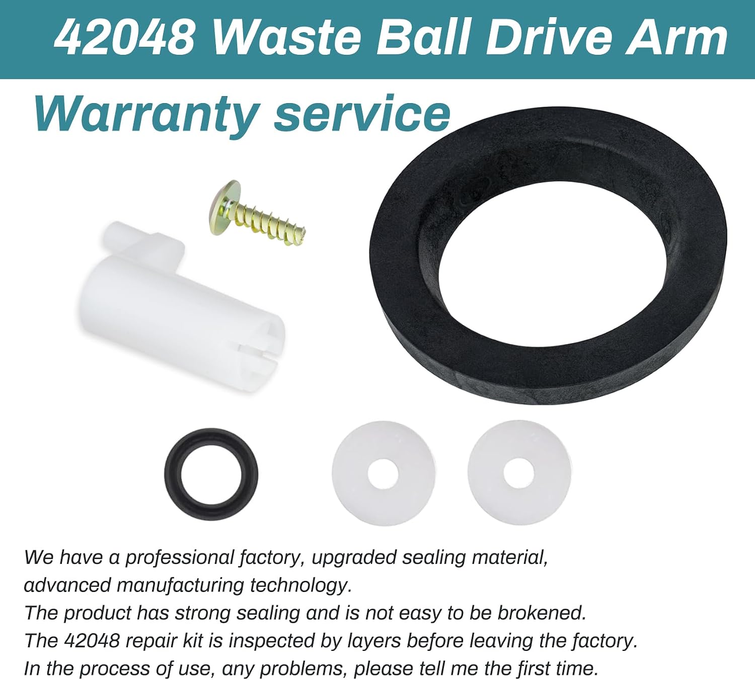 42048 Waste Ball Drive, Waste Ball Drive Arm Kit Compatible with thetford Aqua Magic Style Lite, Style II, Style Plus Toilet, Include Closet Flange Seal, Drive Arm, Screw - Added