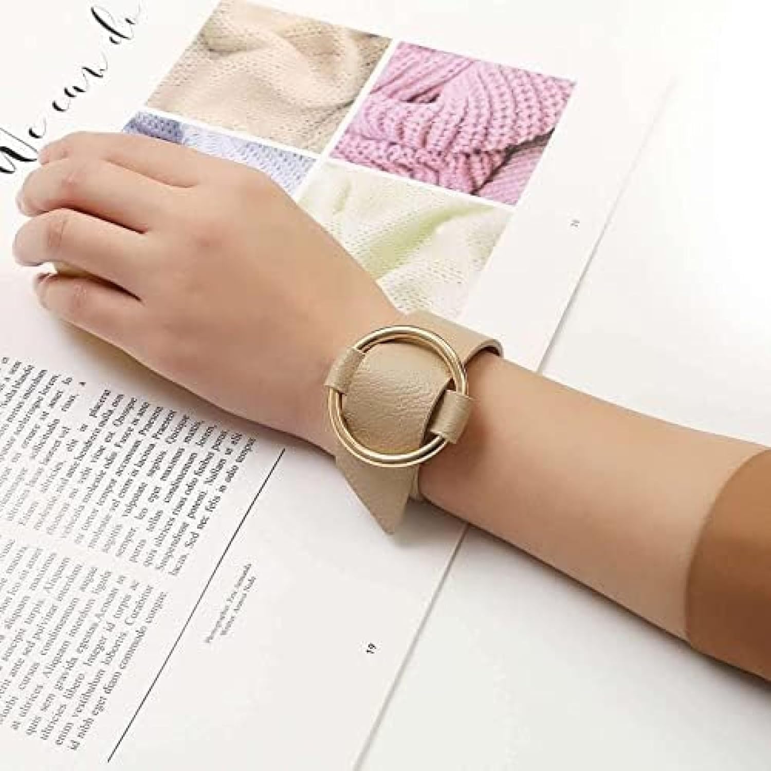 Portatovaglioli Rotondi in Pelle, Fibbia Regolabile per Tovaglioli in Pu, Elegante Ornamento da Polso, Portatovaglioli alla Moda per Ricevimenti, Cene, Banchetti, Decorazioni PE, Brown, Set of 12