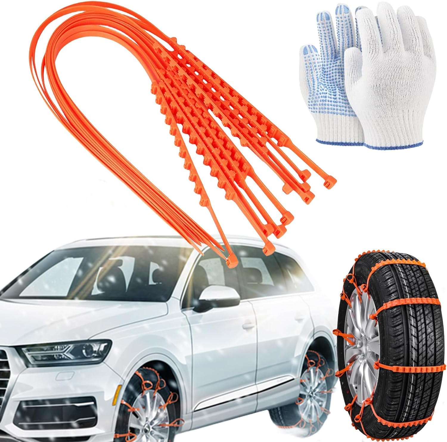 WOSLXM Reusable Anti Snow Chains of Car,Snow Chains For Car Tires,Car