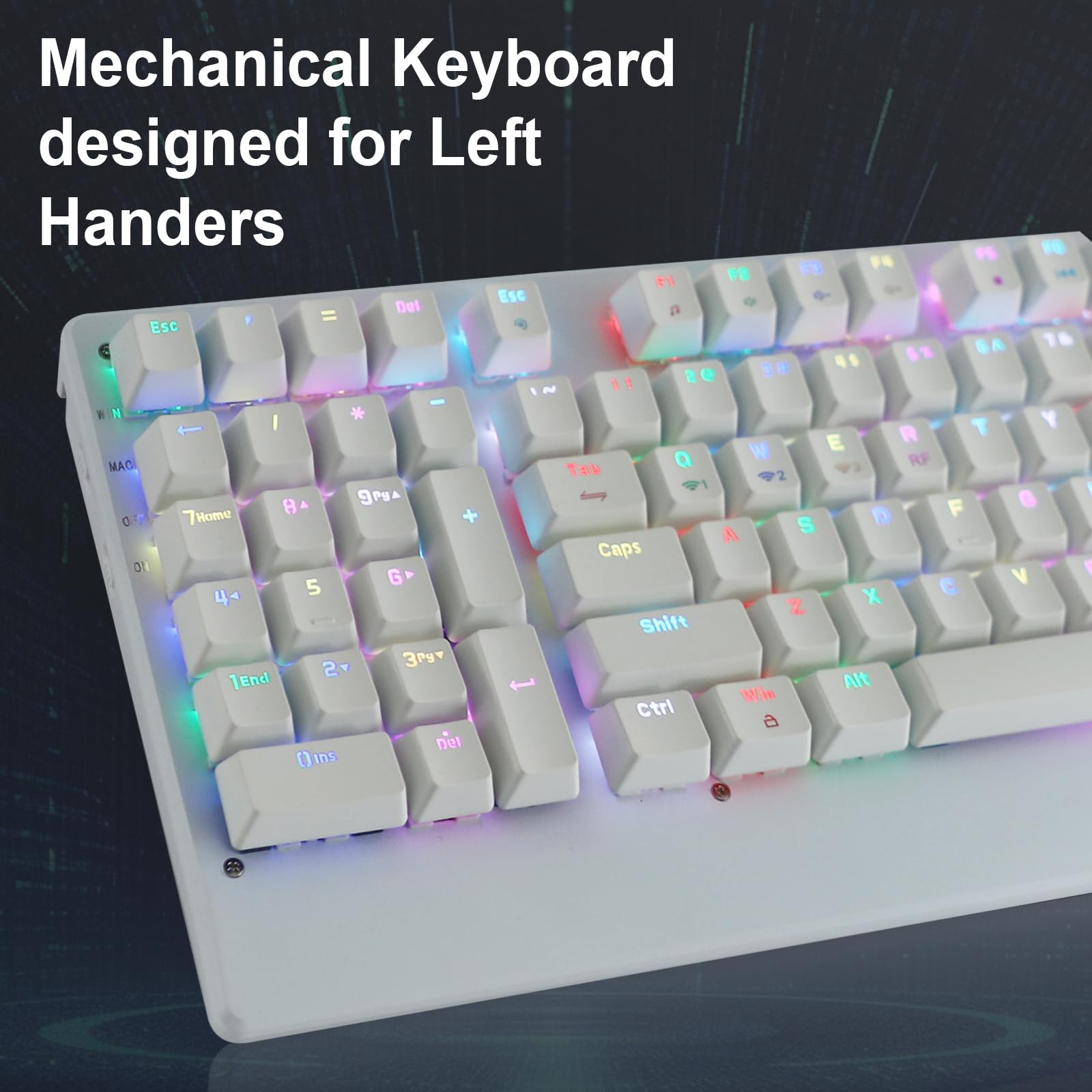 Amazon.com: Neepoolock ZY-2216 Left Handed Keyboard, BT/2.4Ghz/USB