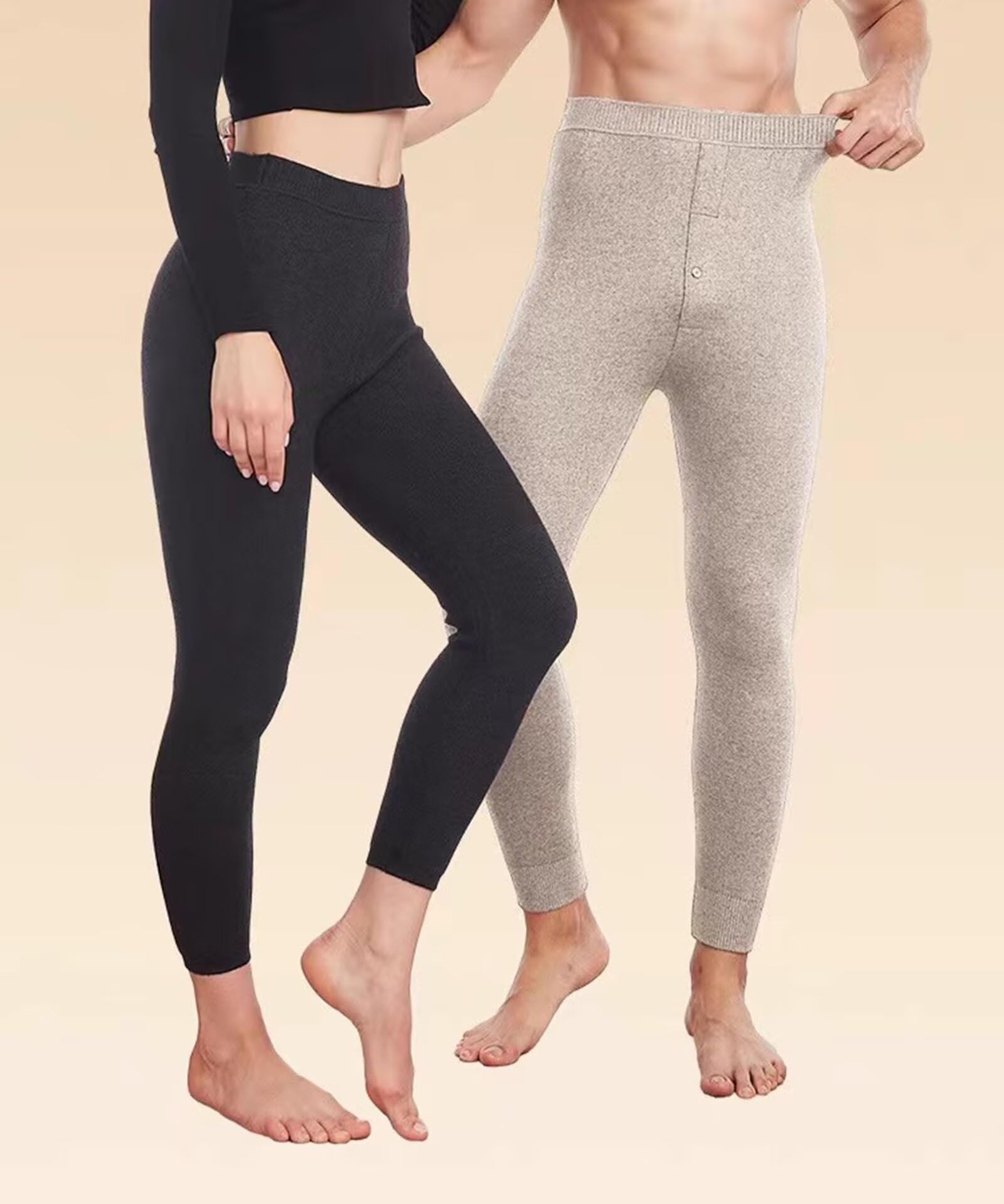 100% Cachemira Pantalon Termico Hombre Mujer Leggins Ropa Interior Térmica Hombre
