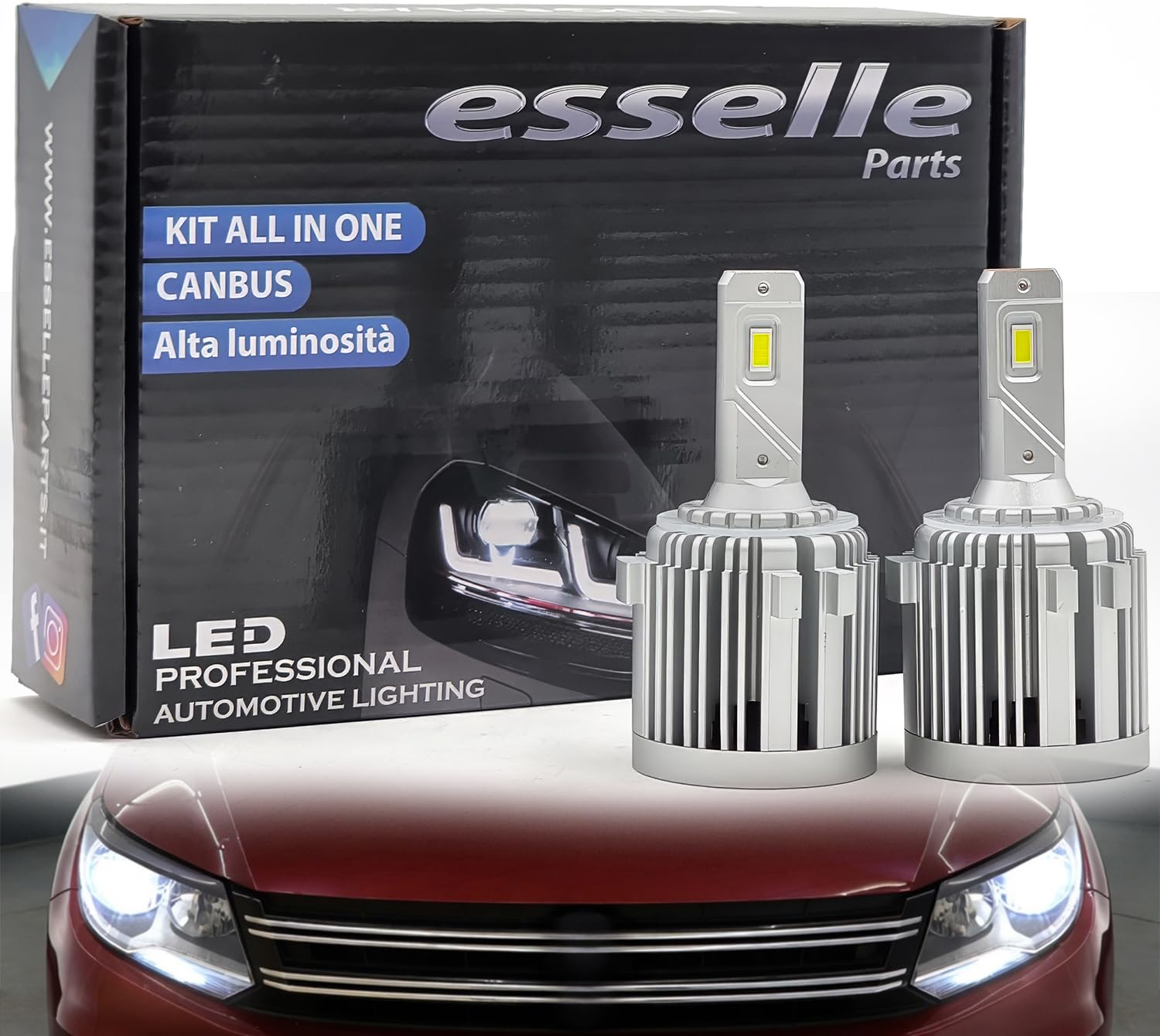 Kit Full LED H7 CANBUS per VW Tiguan 5N Restyling 6000K Bianco Ghiaccio 9800 Lumen – Portalampade e Centraline Integrate – Plug & Play No Errori – Alta Luminosità