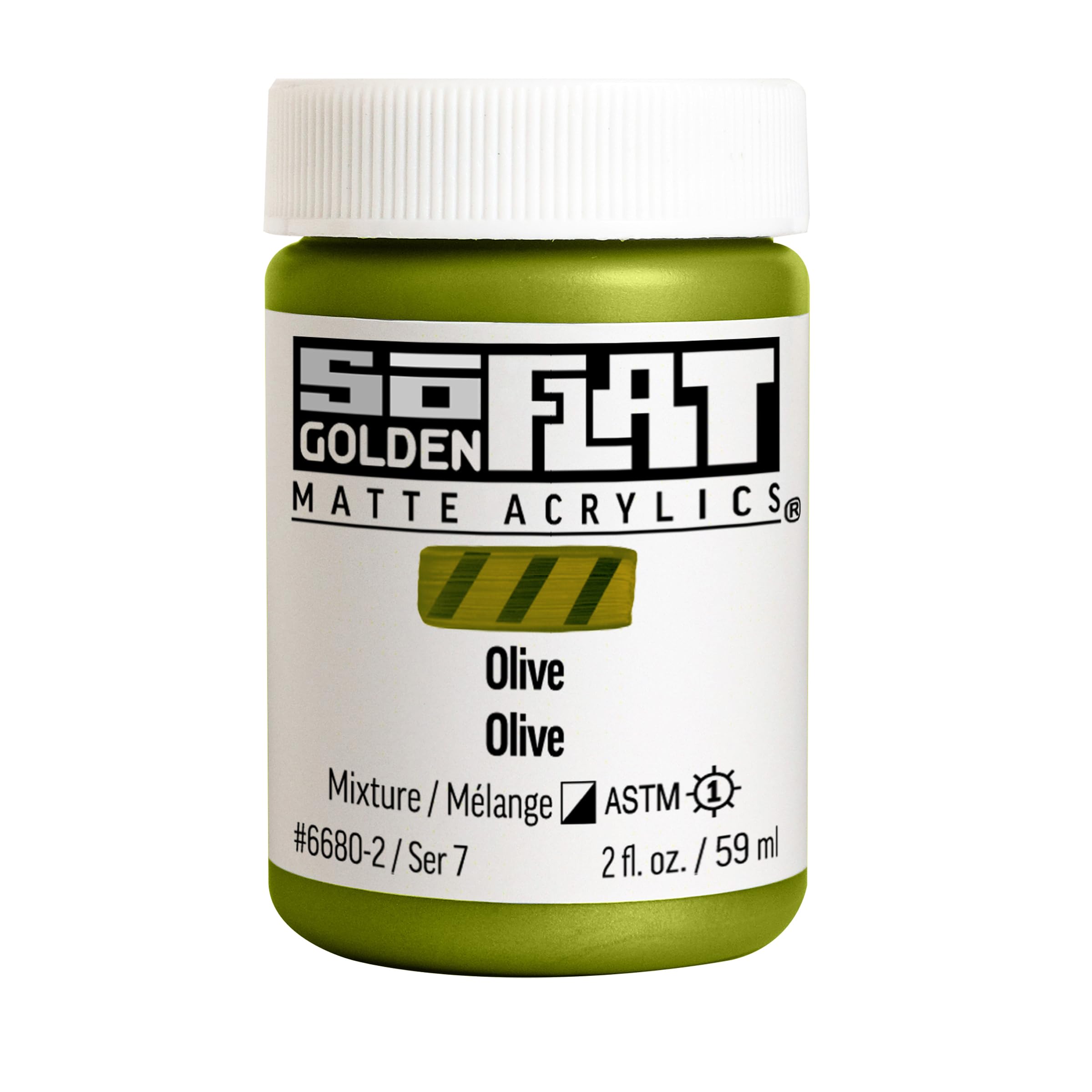 Golden SoFlat Acrylics, Olive, 2 fl. oz./ 59 ml Jar