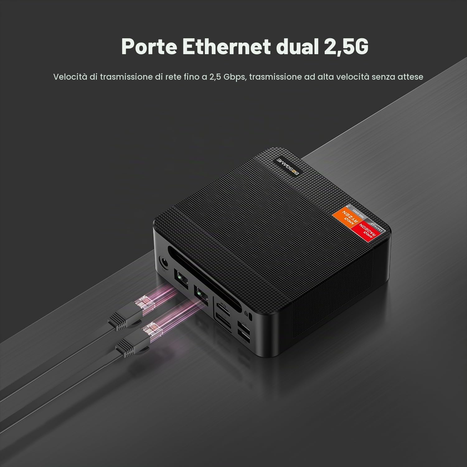 BOSGAME P4 Ultra AMD Ryzen 7 7730U 16 GB DDR4 512 GB SSD Mini-PC | Windows 11 Pro, 8C/16T, 4K a 60 Hz con triplo display, HDMI, Type-C, USB 3.2, DUAL LAN, Wi-Fi 6E, BT 5.2 Mini-PC