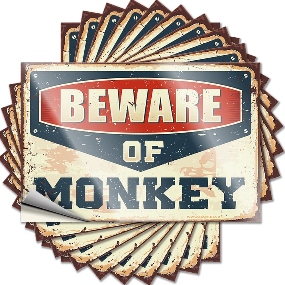 Backyard Accessories Decals - Badass Best Wall Beware of Monkey(12X18CM)