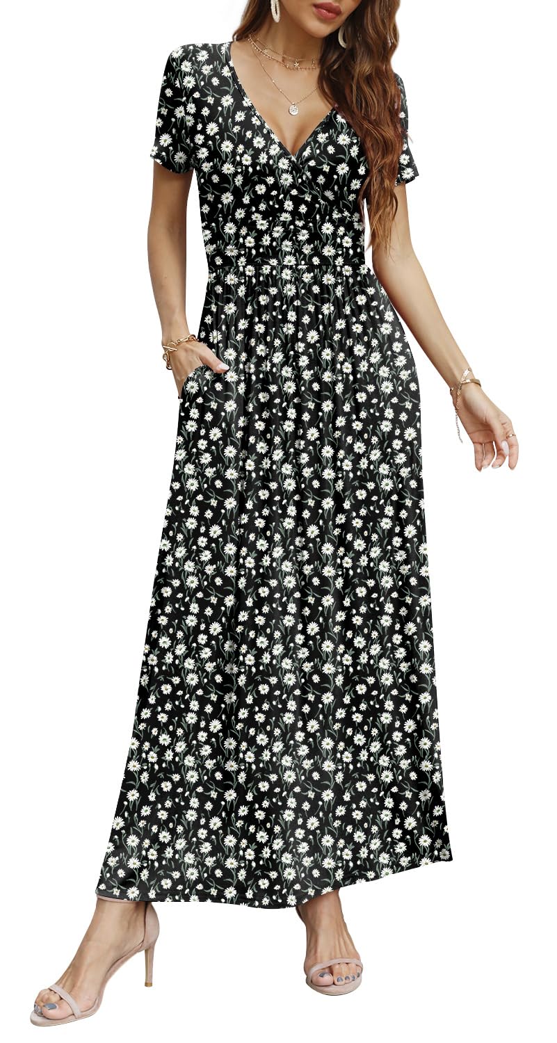50% Off CATHY Women's Maxi Wrap Dress with Pockets - Image 1