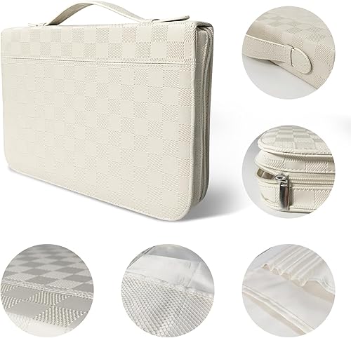 Miniatura 4 de vhivhias Funda para la Biblia a cuadros para mujeres, tamaño grande, funda de la Biblia con asa y bolsillo con cremallera, accesorios bíblicos para