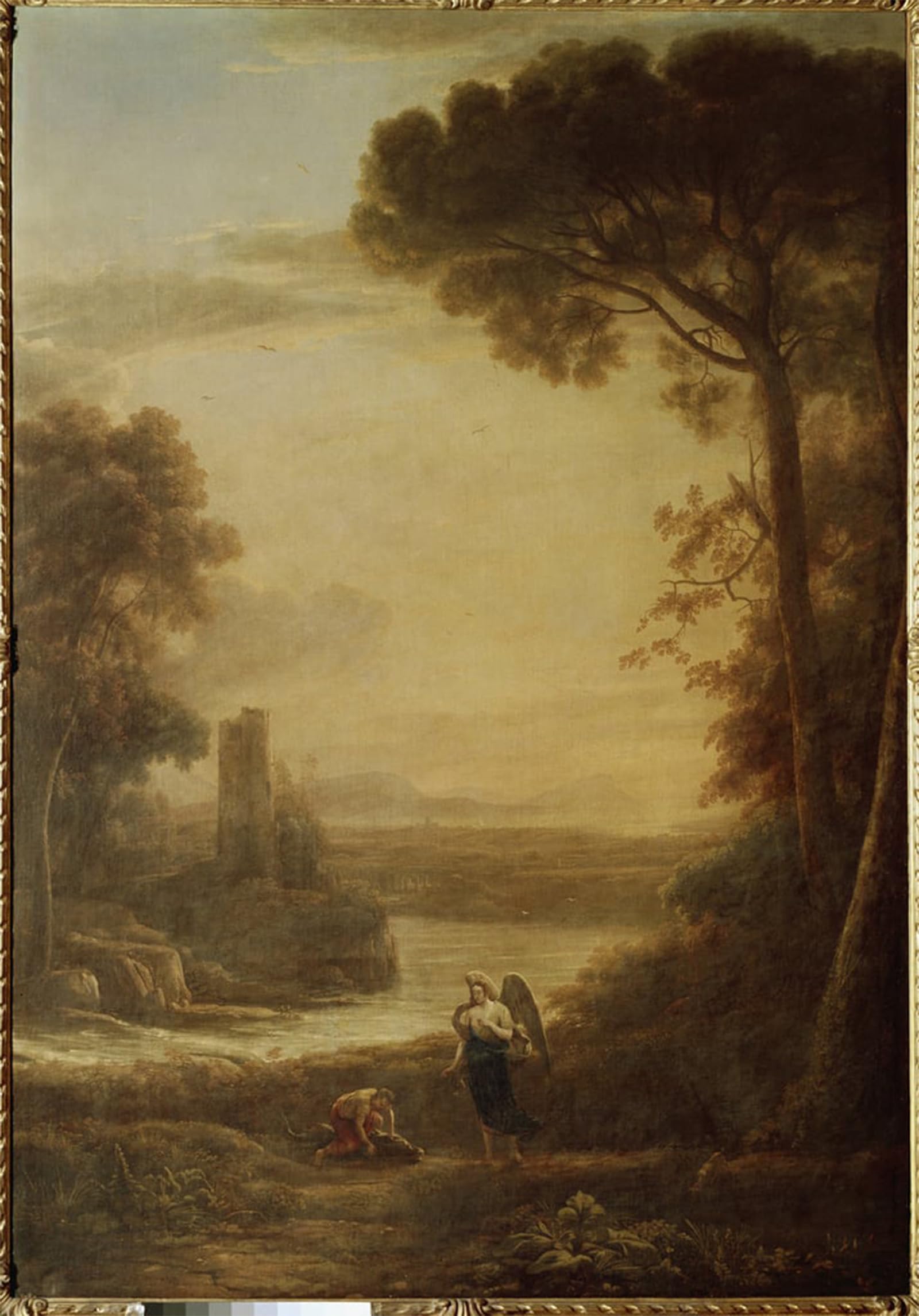 ARTXLXXBN Famous Print Painting Colorful Art Print Landscape with Tobie and Archangel Raphael by Claude Lorrain Canvas Art Decorations for Home Decor 60x90cm