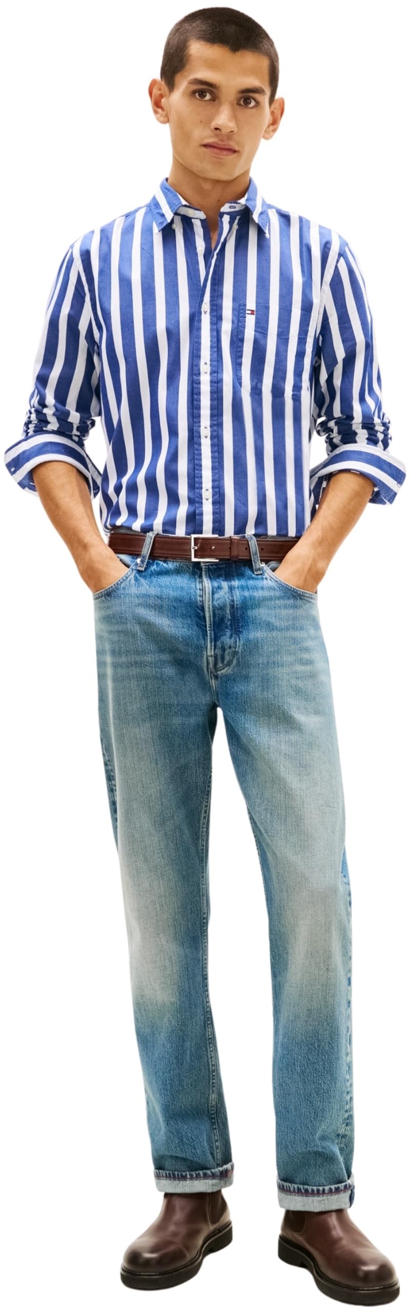Tommy Hilfiger Koszula L/S Mężczyźni Flex Poplin Bold Stripe Shirt Mw0mw41715