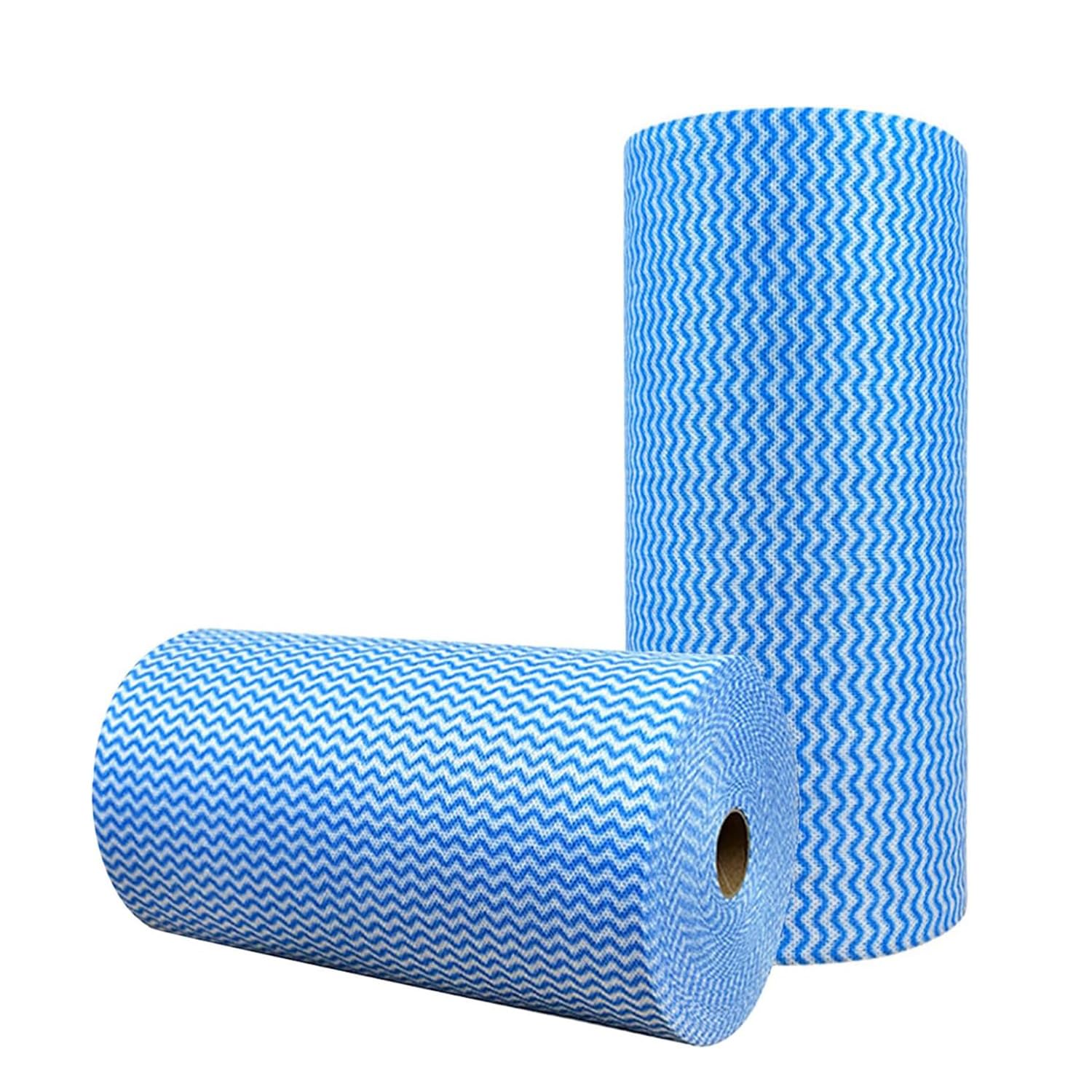 SUZZYVINE J Cloth Roll,Blue Cleaning Cloth Roll,Nice Quality,Light Weight but Strong,50 sheets/Roll, 2 Rolls,100 Sheets(Blue)
