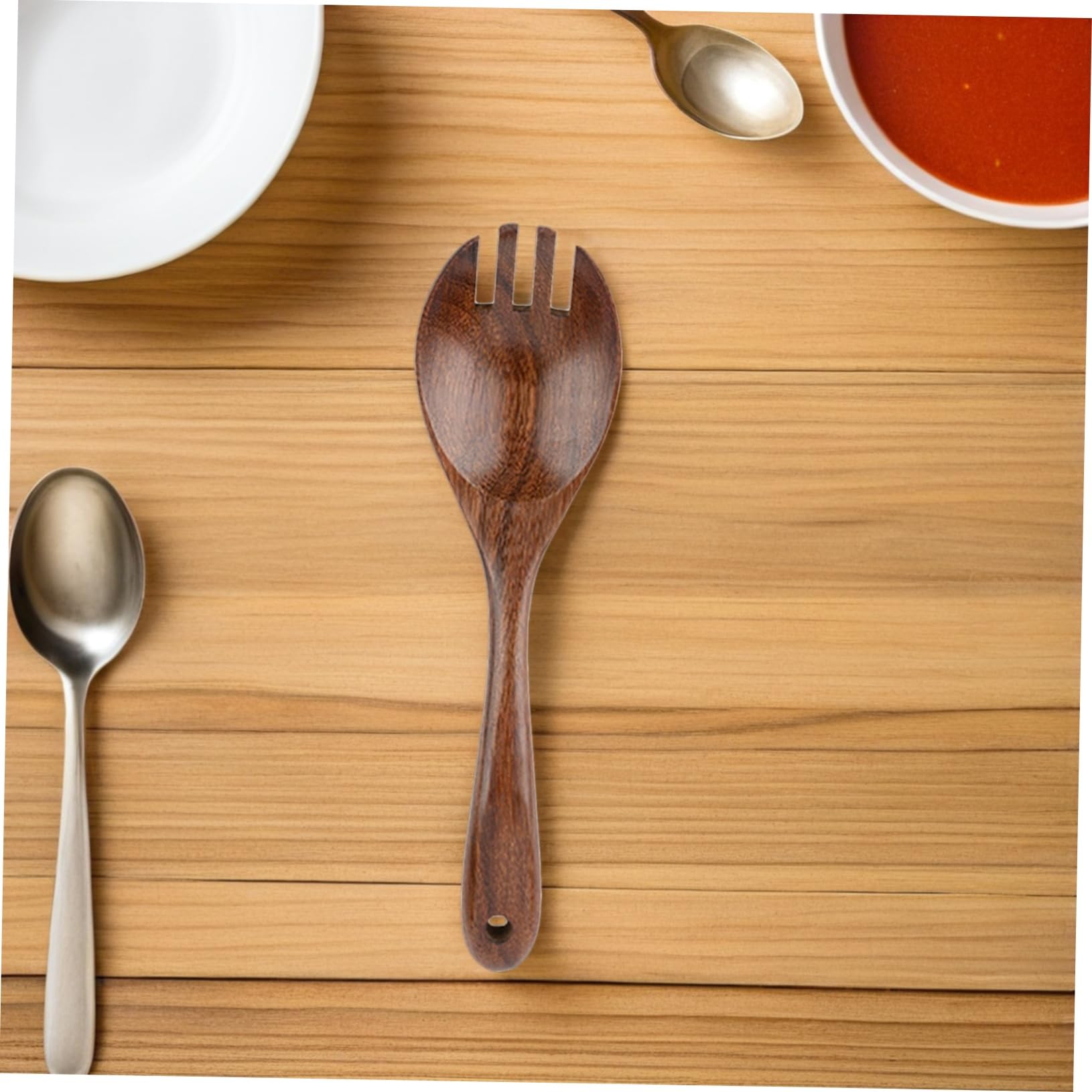 LIFKOME Holzlöffel Und Gabel Zum Servieren Salatbesteck Aus Holz Salatlöffel Holzgabeln Küchen-kochutensilien Mischen Und Kochen Haushaltswaren Wohnaccessoires