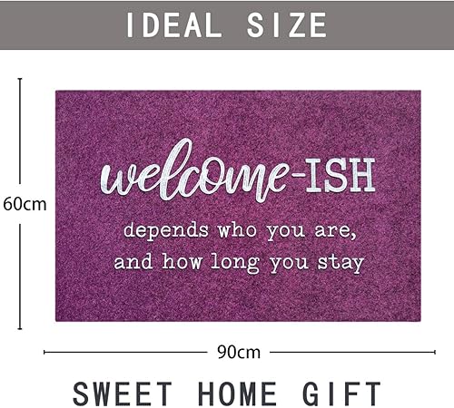 Miniatura 3 de JJUUYOU Tapetes Grandes de Bienvenida Tapete para Puerta Principal Divertidos Tapetes Welcome-ish Tapetes para Puertas Interiores Exteriores Tapetes