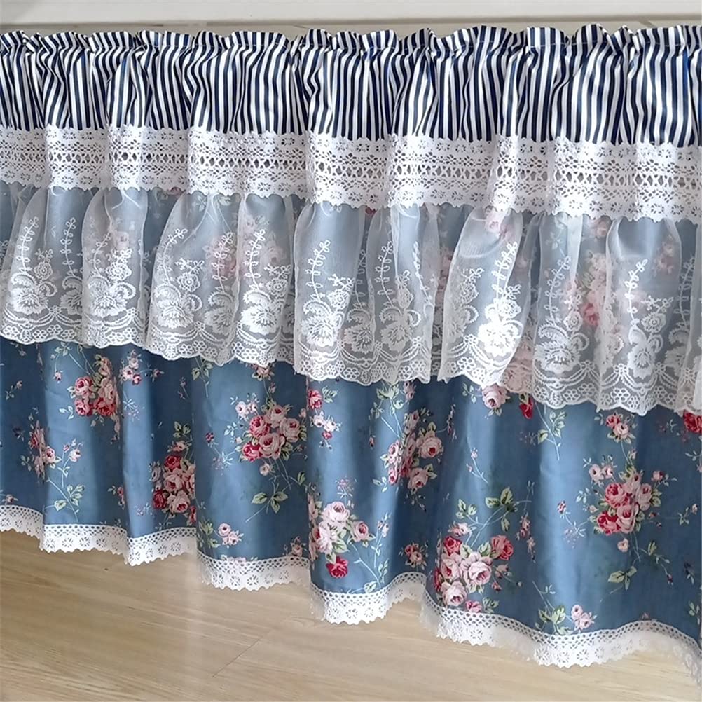 Rideaux occultants courts for chambre à coucher, rideau court for cuisine, rideau de café floral en coton, rideau de fenêtre court en dentelle de style campagnard, cantonnière for salle de bain, bibli