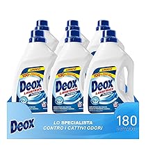 Deox – Detersivo Lavatrice Liquido Classico, 180 Lavaggi, Smacchia e Igienizza, con Formula Antiodore, 1500ml x 6 Confezioni