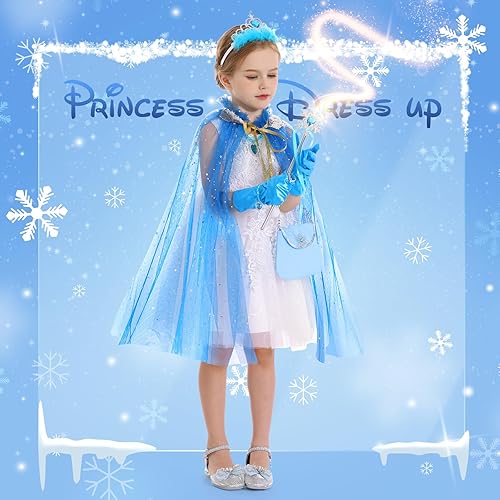 Miniatura 8 de Fedio Juego de capa de princesa, 12 piezas, ropa de princesa para niña, vestidos de princesa para niña, regalo de cumpleaños de 3 a 8 años