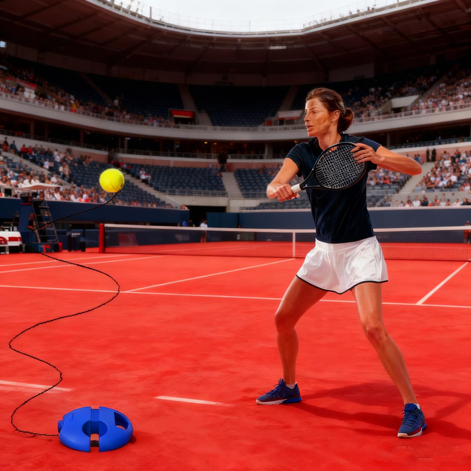 NUOBESTY Tennis Buddy Pallina da rimbalzo per giocatore singolo con corda Attrezzatura da rimbalzo portatile per adulti principianti 4 palline da allenamento con base stabile