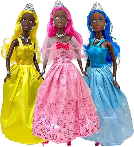 Miniatura 1 de Juego de muñecas de princesa para niñas, 3 muñecas pequeñas para casa de muñecas de cuento de hadas  Muñecas de princesa de 11.5 pulgadas para niñas