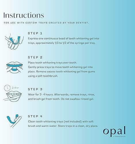 Miniatura 3 de Opal by Opalescence - Gel blanqueador dental al 20% para el hogar, jeringas de repuesto, (2 paquetes8 jeringas), kit de blanqueamiento dental de