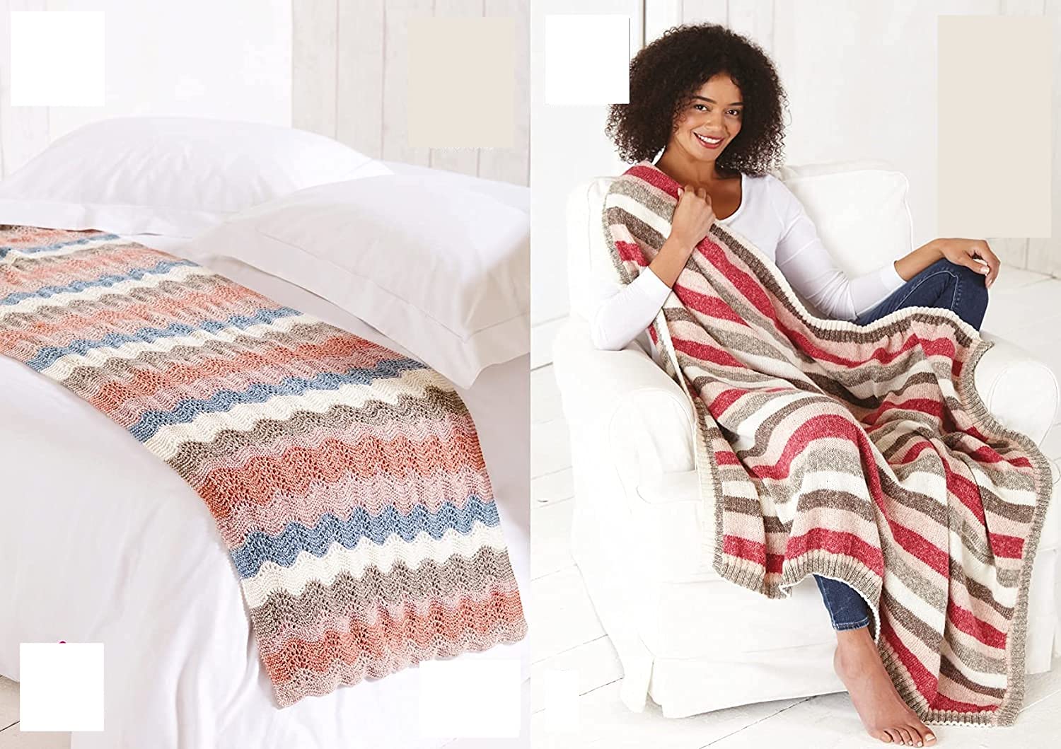 King Cole DK Knitting Pattern Easy Knit Bed Runner or Throw Blanket 5787