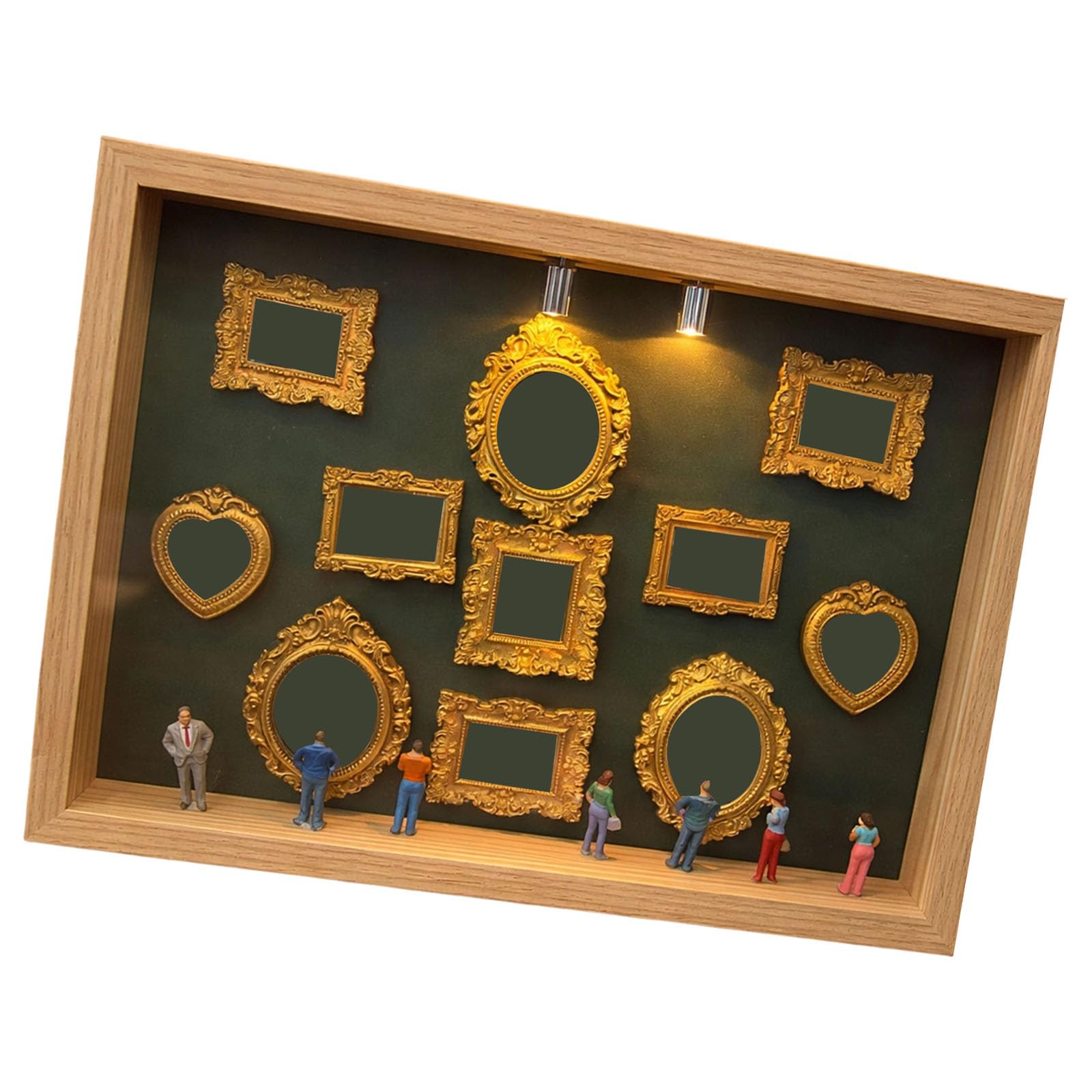 Diys Minis - Caja con silueta de museos para celebrar tu recuerdo único en estilos, marco de caja de sombras, personaliza la exhibición de fotos de bricolaje