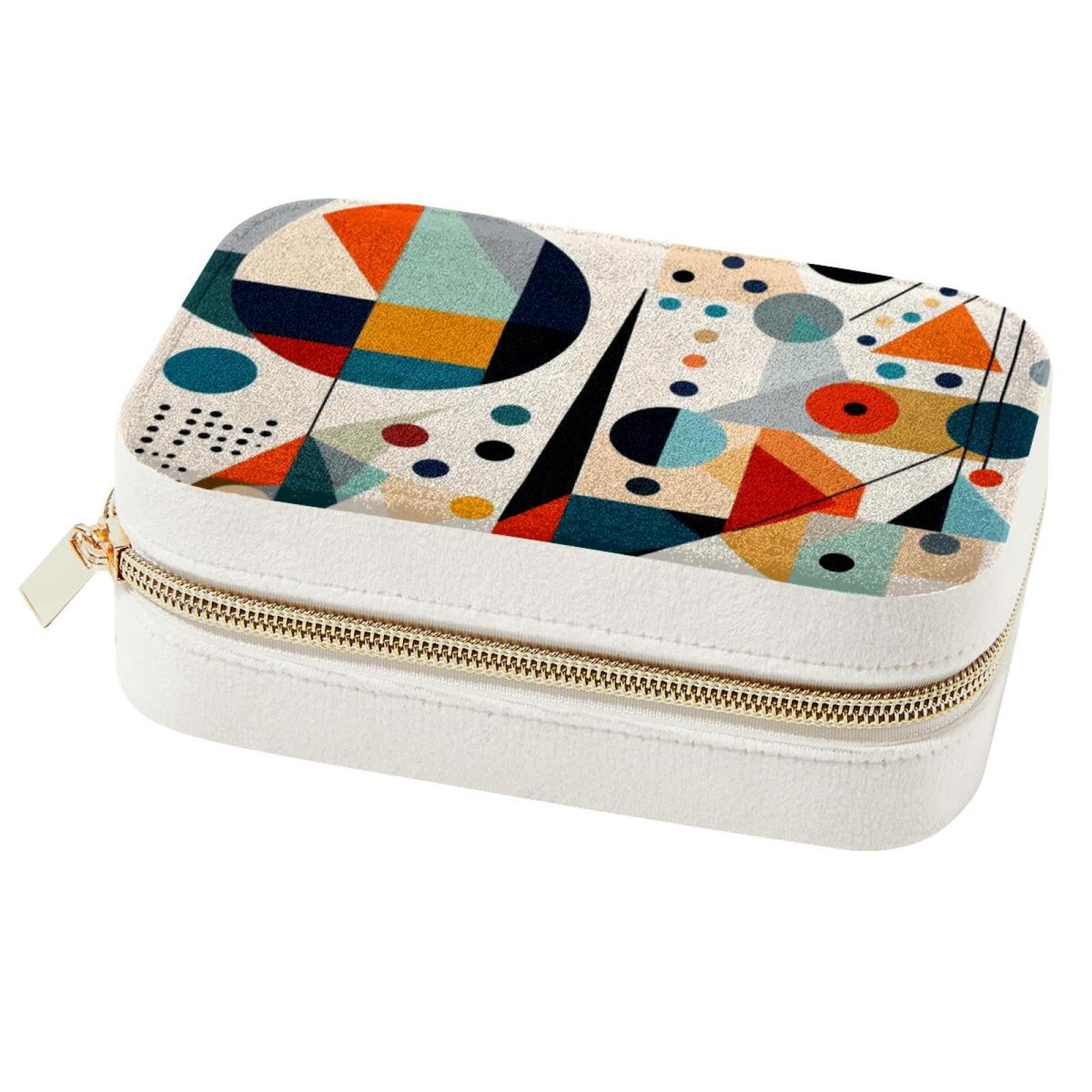 Boîte à bijoux pour femmes grand format et coffret de rangement géométrique
