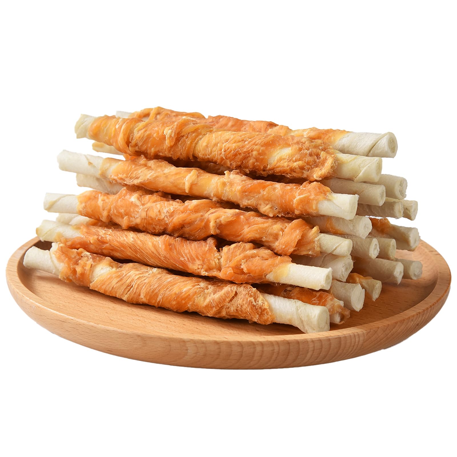 ASMPET Dog Treats Chews, Chicken Wrapped Rawhide Sticks (20 pcs 10.6 oz)