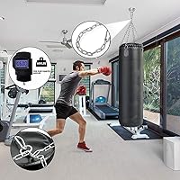 Vista 5 de Cadena de silla colgante de 24.5 pulgadas, cadena resistente de acero inoxidable SUS304 con dos hebillas de escalada para sillas de columpio