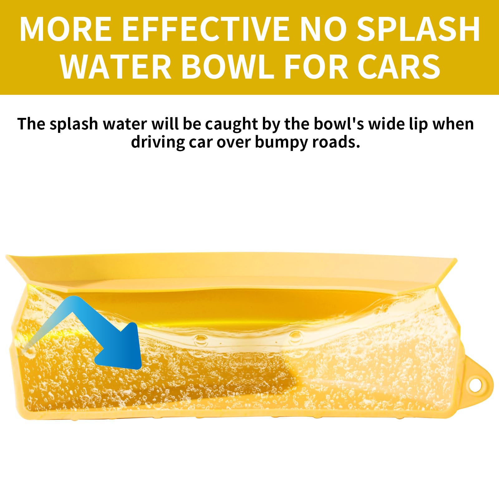 SLSON Non Spill Dog Water Bowl for Car Collapsible Dog Travel Bowl Integrated Molding Portable Pet Drinking Bowl for Road Trip (Yellow) - Image 4