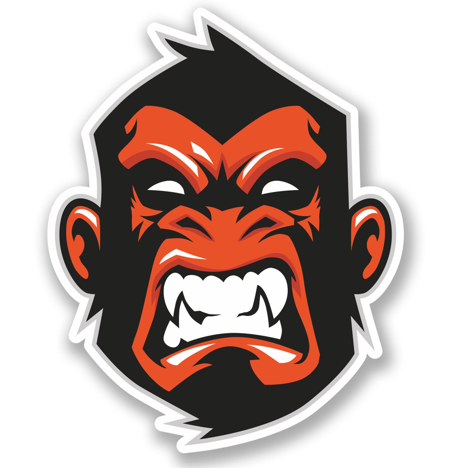 2 x Monkey Vinyl Sticker Decal Bike Laptop Helmet Kids Ape Skateboard Gift #4569 (8cm Wide x 10cm Tall)