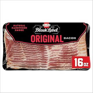 HORMEL BLACK LABEL Original Bacon, Delicious Gluten-Free Breakfast Choice, Quality Bacon Cuts, 16 oz Pack