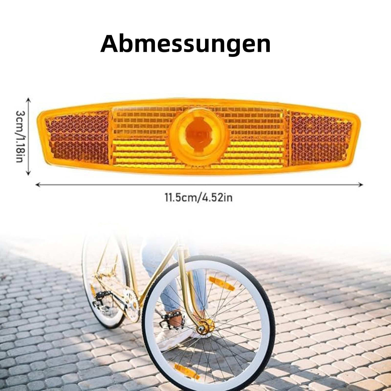 LATRAT 8 Stück Fahrrad Reflektoren Speichenreflektoren Katzenaugen Reflektor Rückstrahler für Mountainbike Rennrad Sicherheit Gelb