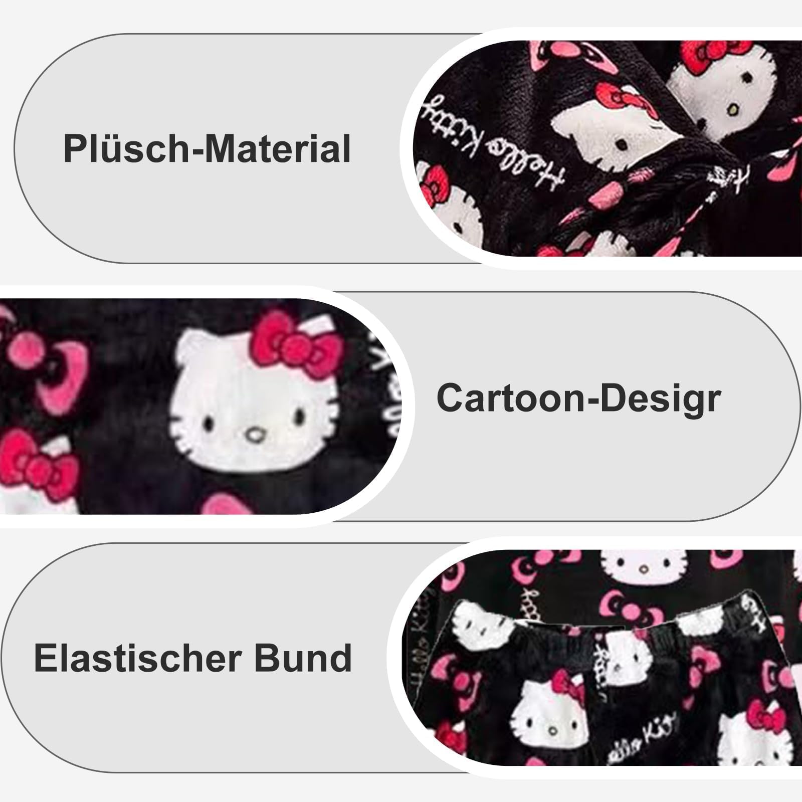 kitty Pigiama da donna, lungo, morbido, Kawaii, pigiama, anime, comodo pigiama da donna, anime, casual, primavera/estate