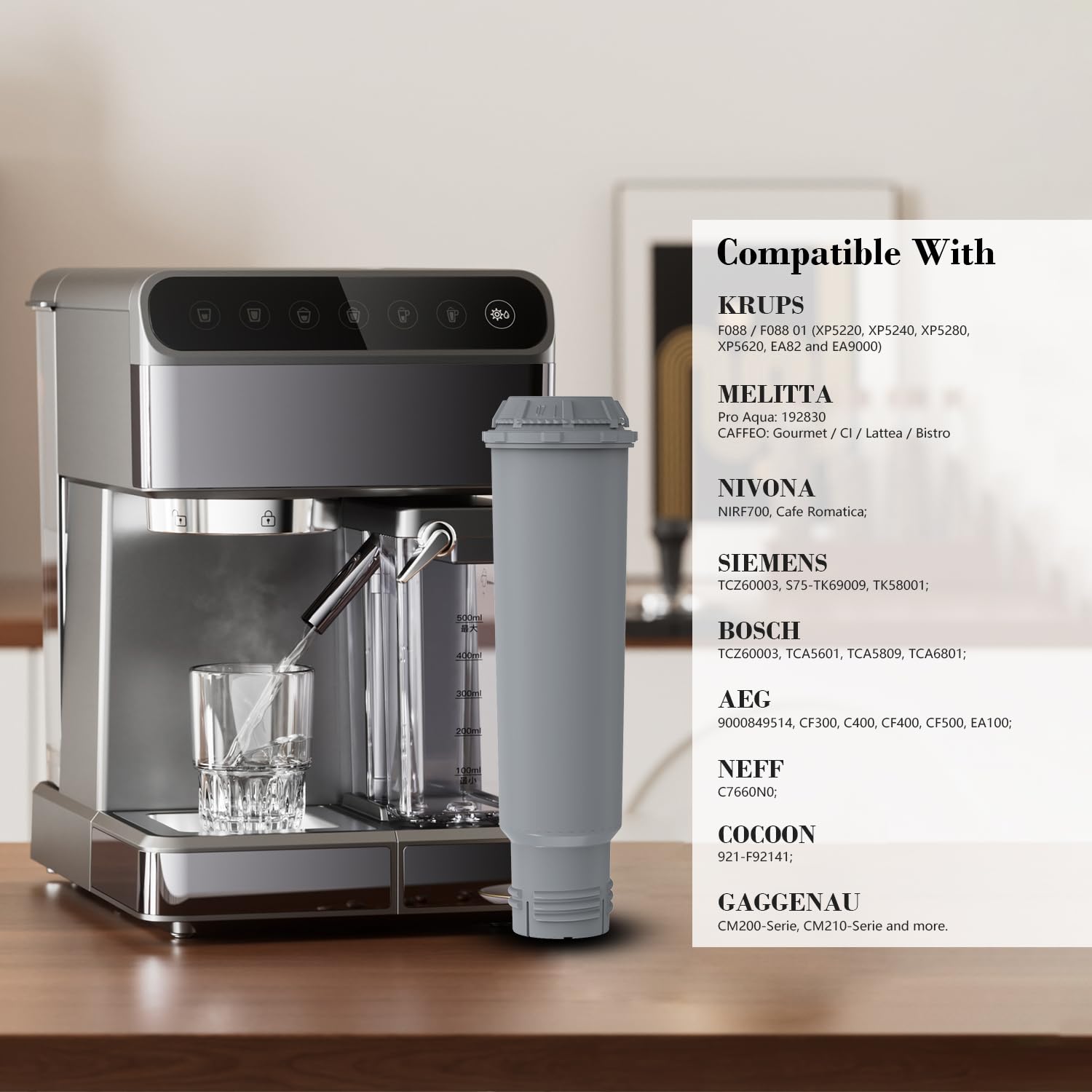 Filtres à Eau GOLDEN ICEPURE Pour Machines à Café - Compatible Krups Melitta Bosch Siemens 4 Pièces