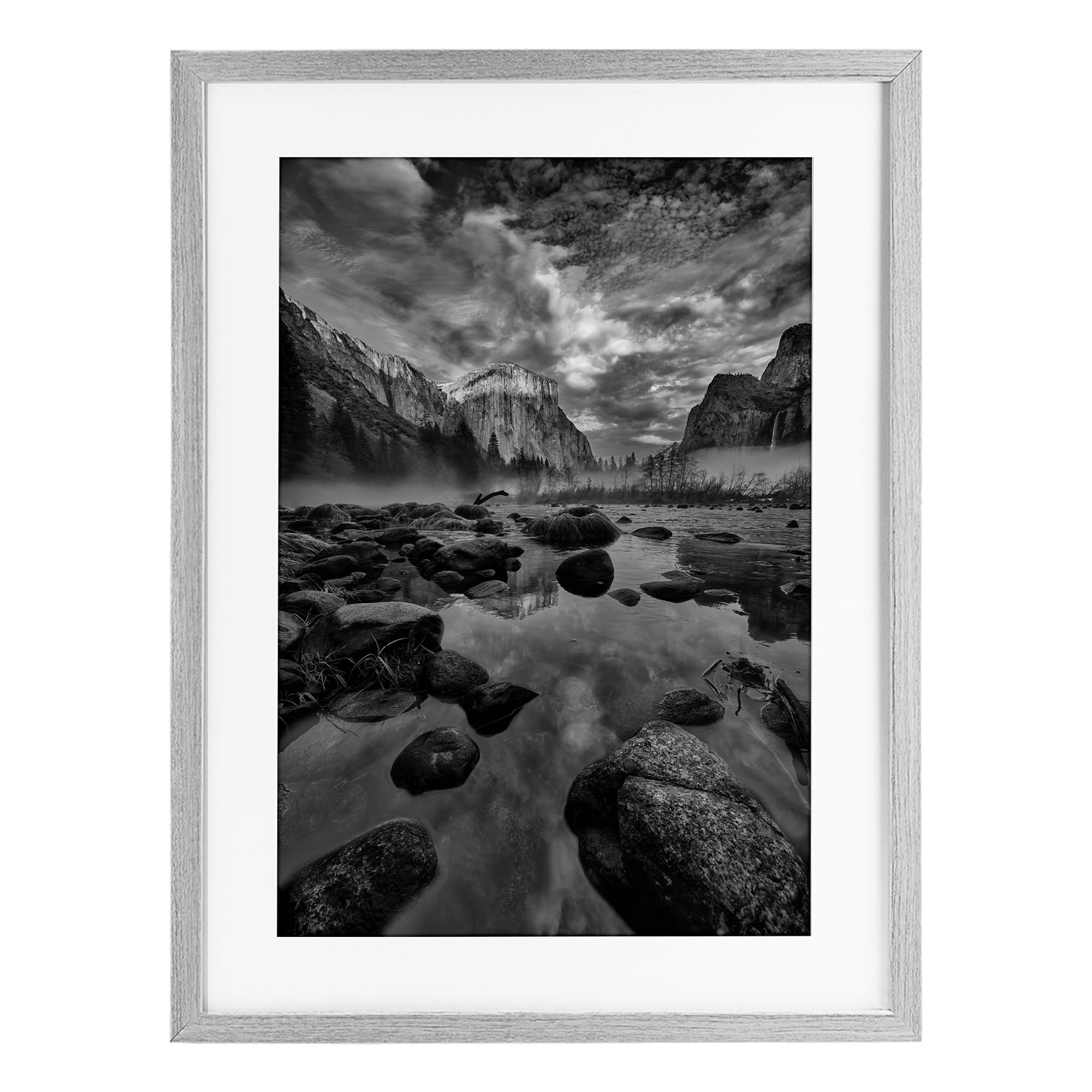 Yosemite Valley Morning Landscape, 14 x 20 Inch Framed Print Under Glass