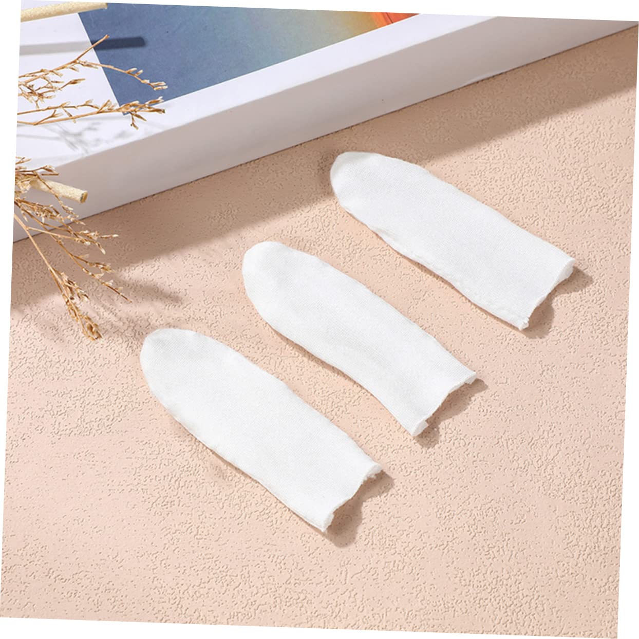 SUPVOX Fingertip Protective Covers 200pcs Anti-Cut Finger Sleeves Non-Slip Kitchen Chopping Covers Breathable for Fingers White