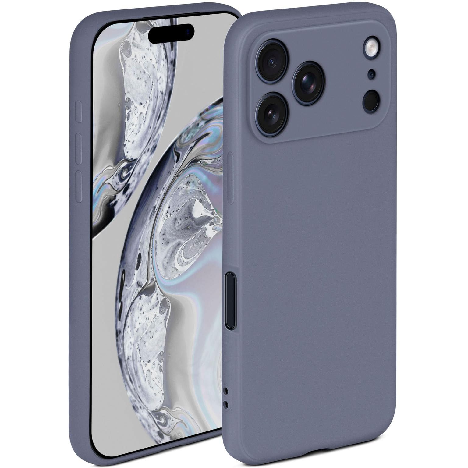 Coque silicone iPhone 17 Pro eviter rayures ecran objectif photo bleu - 8