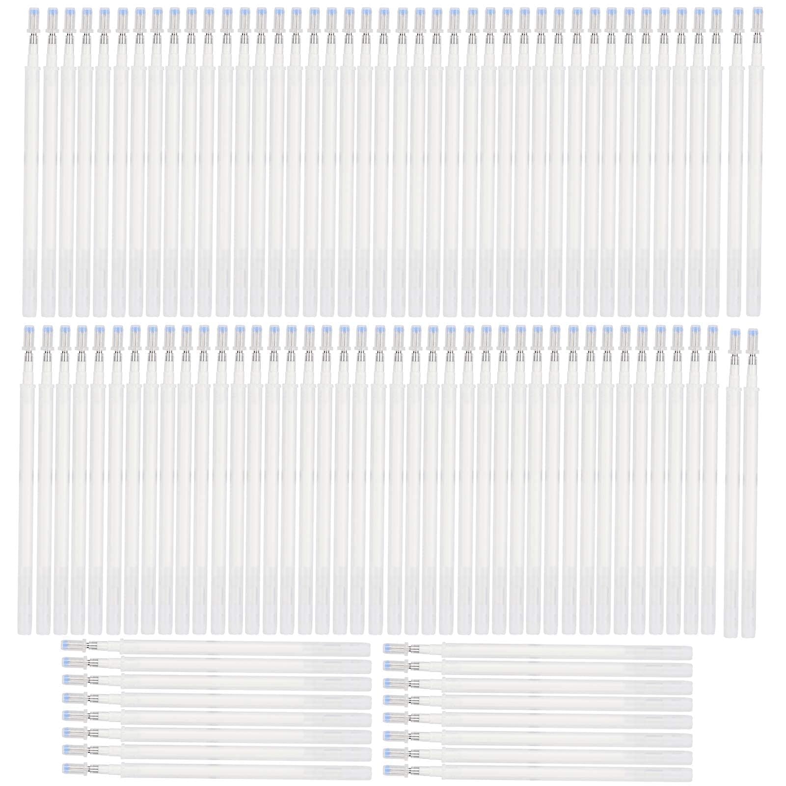 Pssopp 100pcs Heat Erasable Pens Refill Fabric Marking Pens Erasable Fabric Marking Pens Auto-Vanishing Pen Quilting Dressmaking (white)