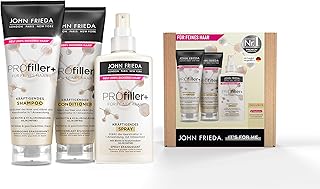 John Frieda Profiller+ Vorteils-Set - Inhalt: Shampoo, 250ml + Conditioner, 250ml + Kräftigendes Spray, 150ml - Für feines Haar - Mit Biotin & Hyaluronsäure