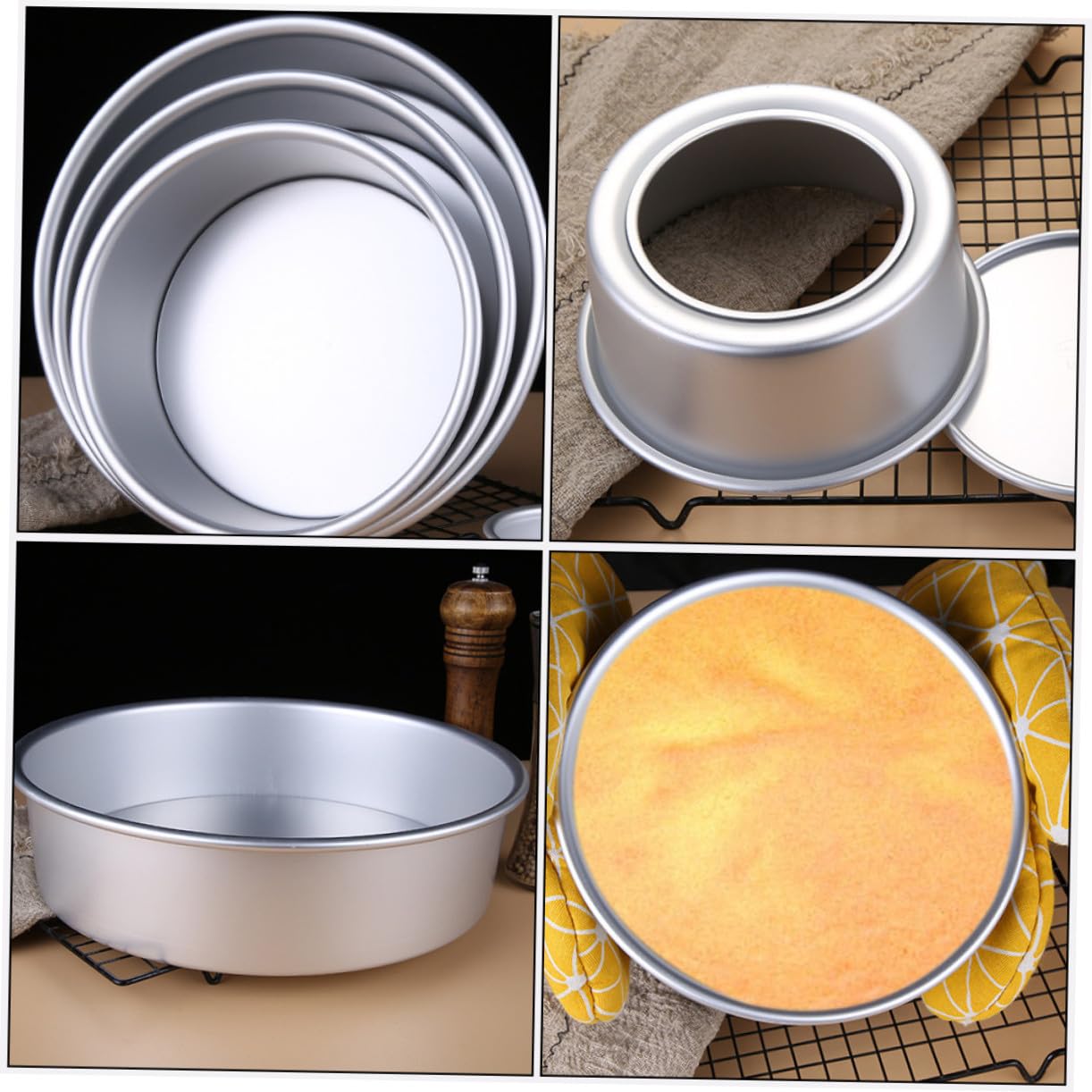 BESTYASH Stampo Rotondo Antiaderente per Mousse e Dolci per Cottura in Forno e Utilizzo in Lavastoviglie