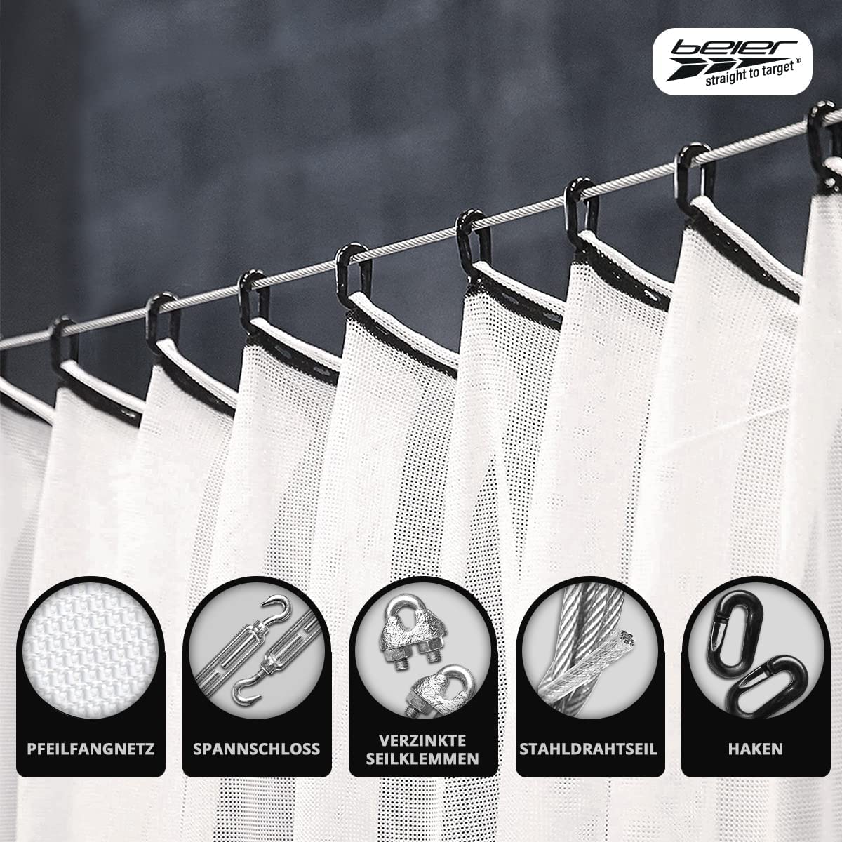 by Beier Germany Set di Rete da Pesca a Freccia, 3 Metri, Altezza 2,70 Metri