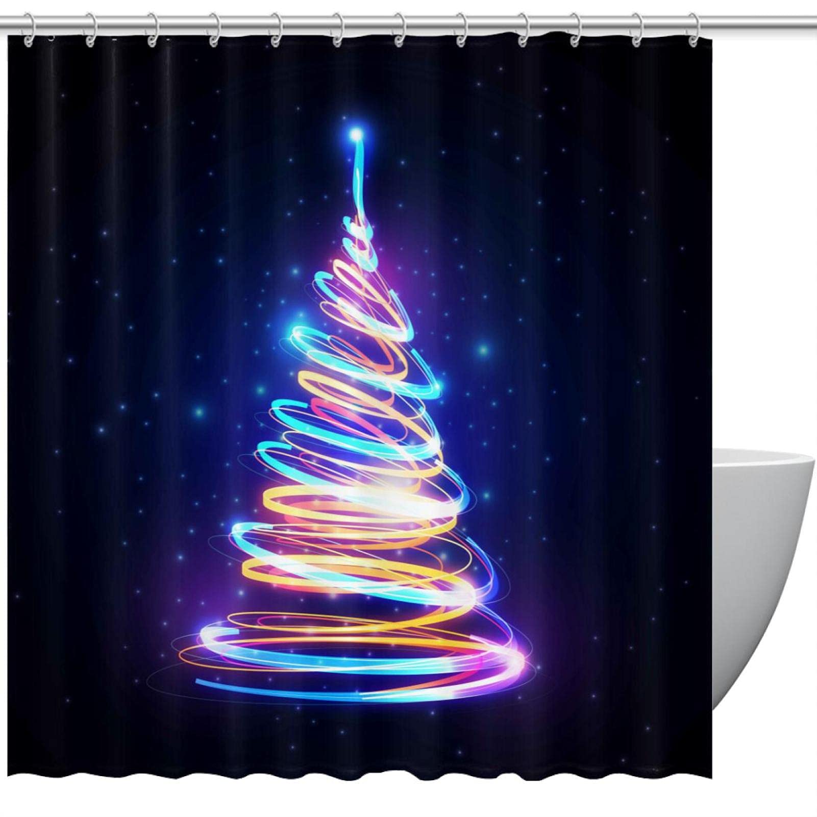 Rideau de douche sapin de Noël pour créer une ambiance festive en famille