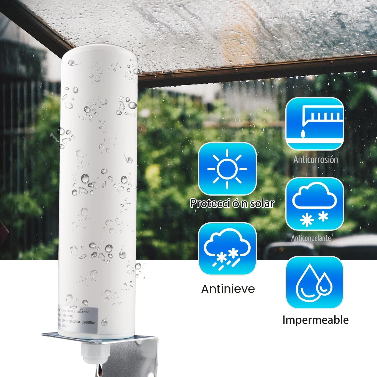 4G 5G LTE Antena Exterior 10dBi 50ohm Omni-direccional SMA Macho 4G WiFi Antena al aire libre con SMA hembra a TS9 adaptador macho