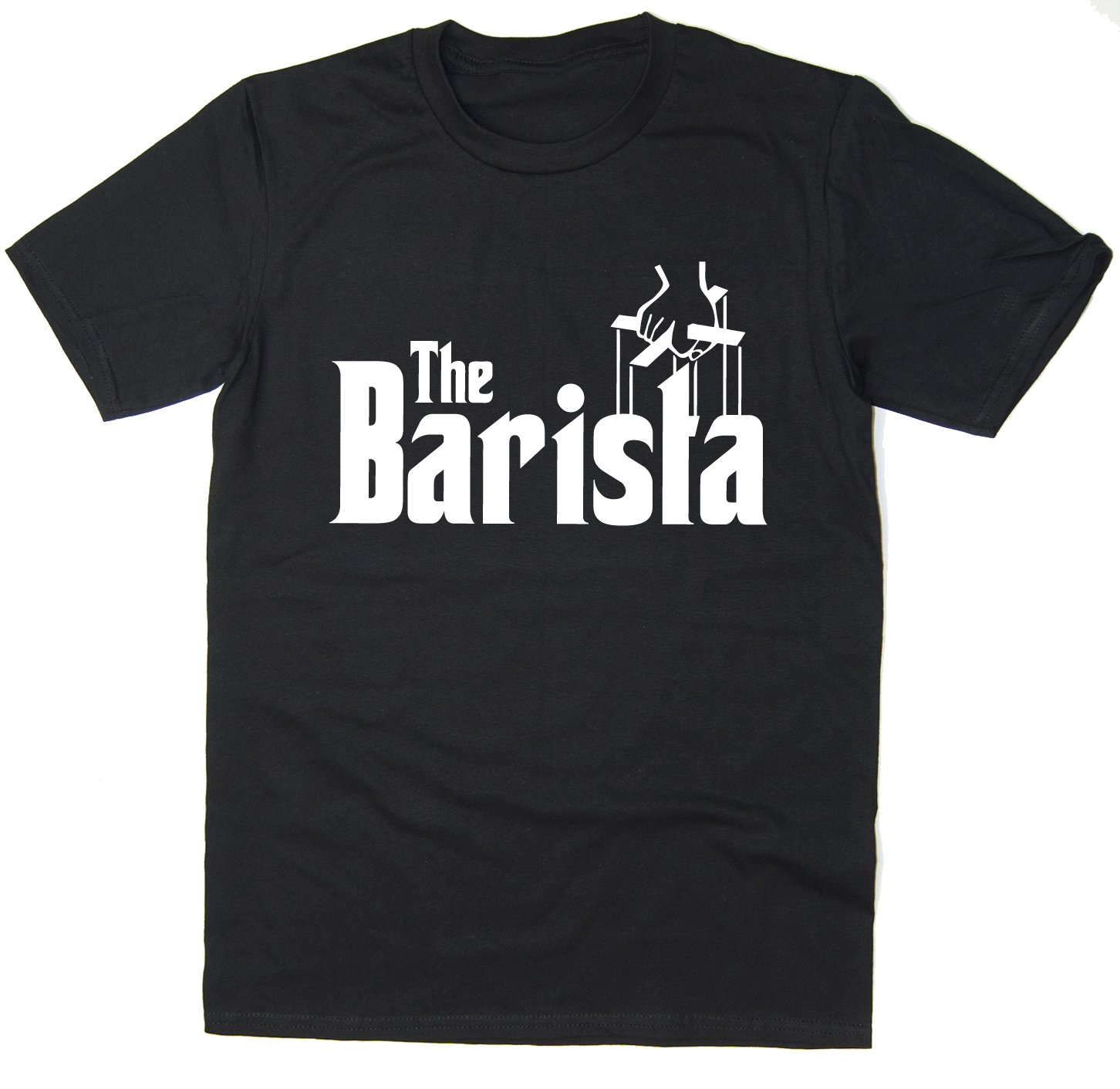 Rocket Fuel 'The Barista' Mens Funny Printed T-Shirt - Black - Medium