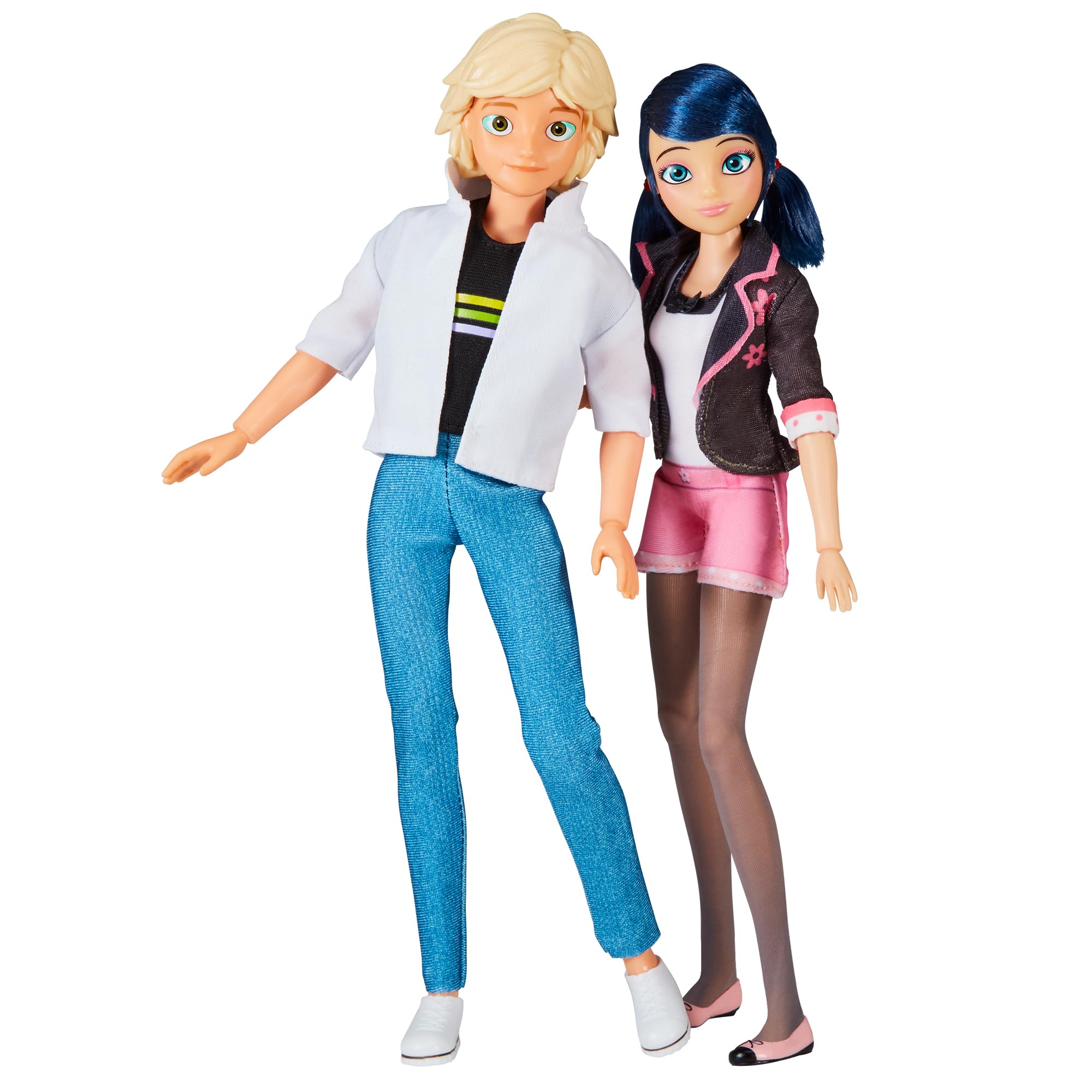 Bandai - Miraculous - Cudowny zestaw zabawek - Zestaw 2 lalek Marinette i Adrien - Crush Pack - Miraculous Figurki 26 cm - Figurki dla dzieci Marinette Adrien - Zabawka dla dzieci od 4 lat i powyżej