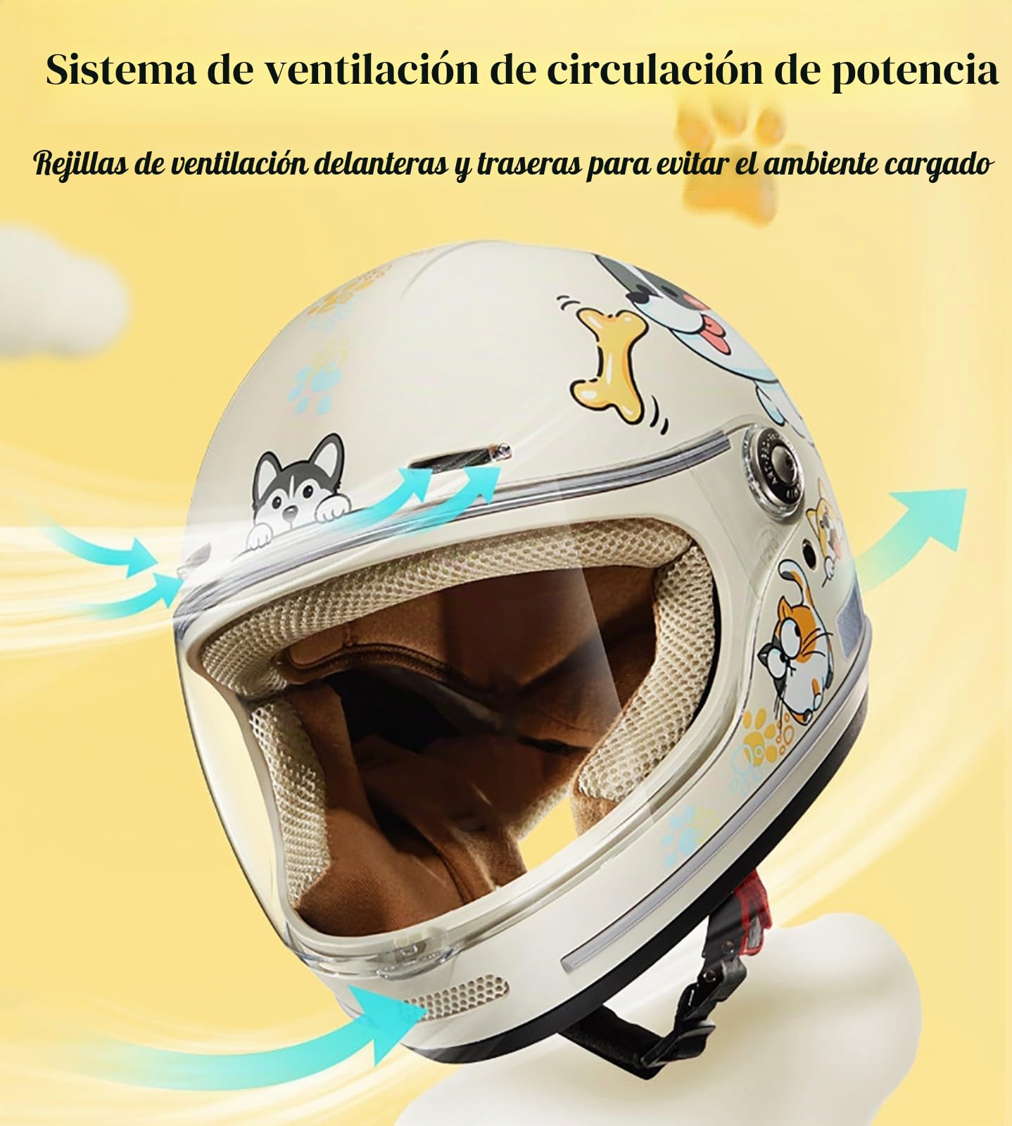 Casco Integral De Motocicleta para Niños con Visera Bonito Casco Infantil Apto para Scooters Y Motocicletas Cuatro Orificios De Ventilación Diseño Ligero Homologado por ECE