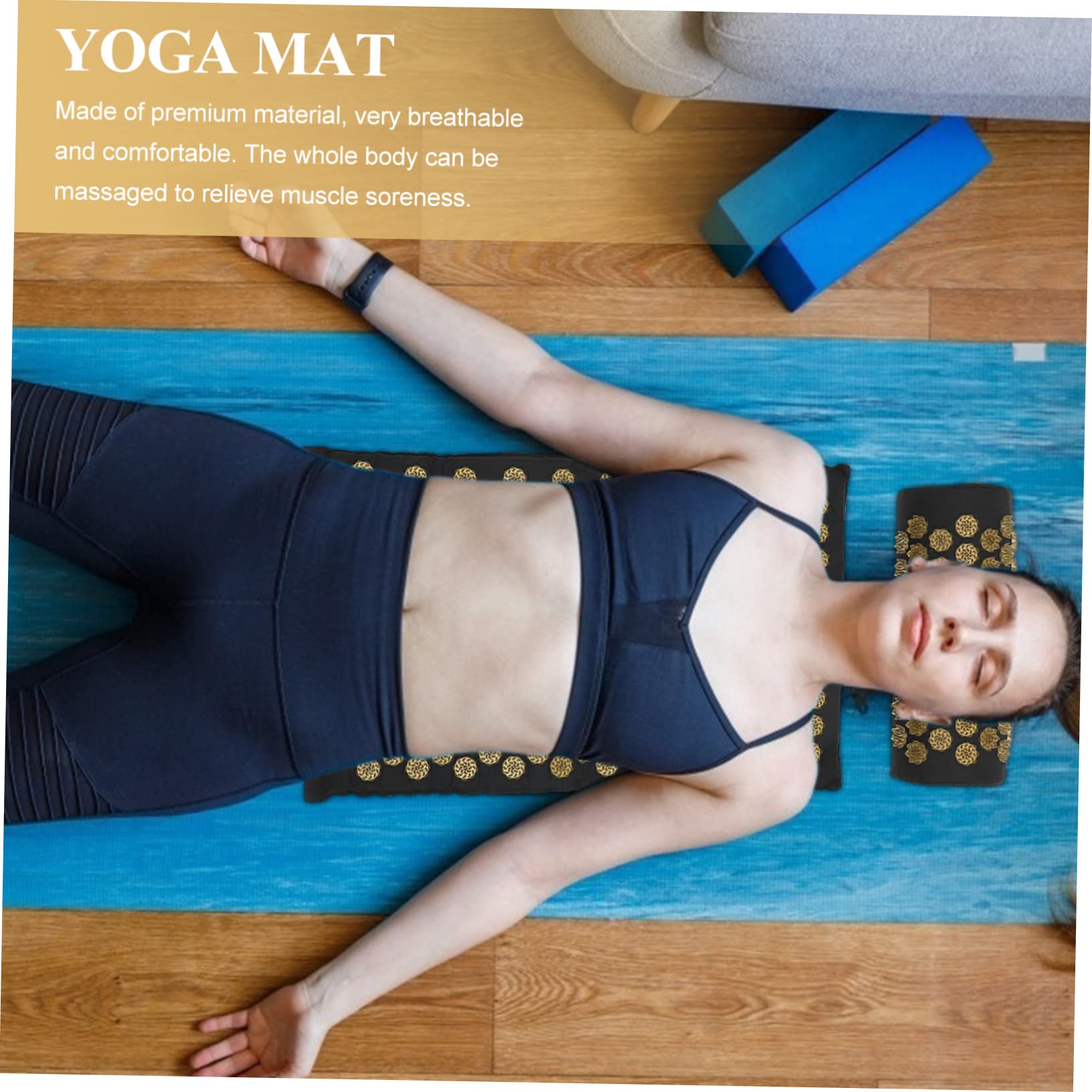 Healeved Esterilla de Acupresion con Almohada de Masaje Cómoda y Segura de Algodón y Abs, Juego de 2 Piezas con Bolsa para Relajación y Terapia