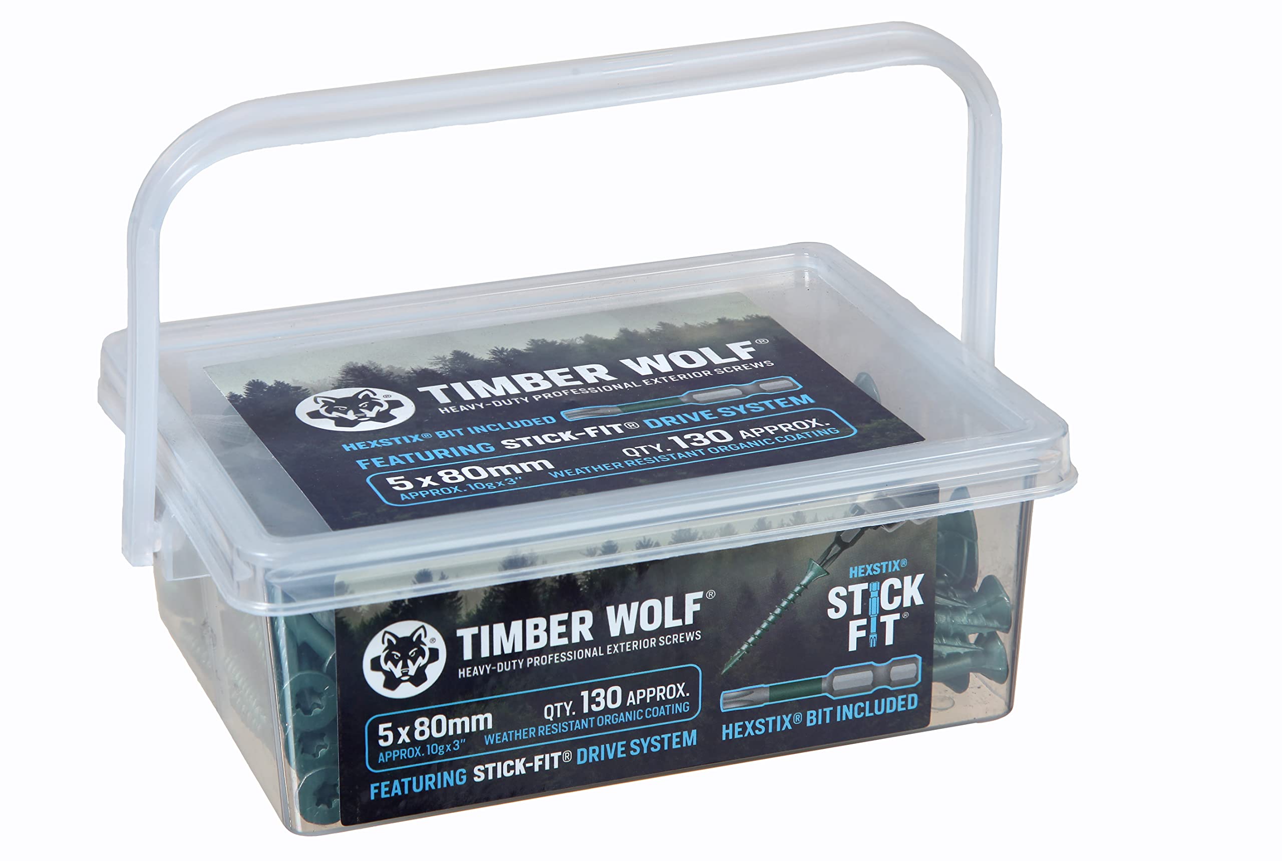 Timber Wolf Green Exterior Woodscrews - 5.0 X 80Mm - Tub Of 130,