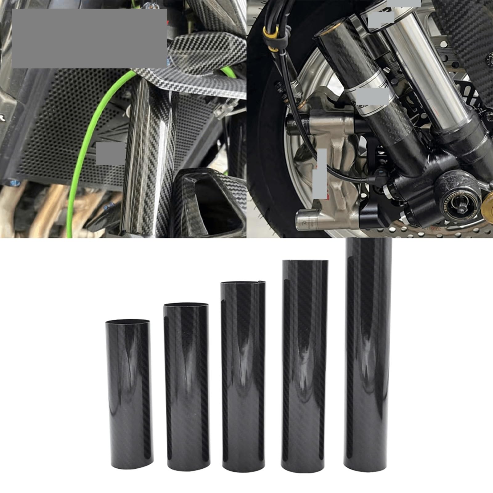 Forro de Horquilla Moto Compatible con Honda Compatible Yamaha Compatible Kawasaki Cubierta Protectora de Horquilla Delantera para Motocicleta(225mm)