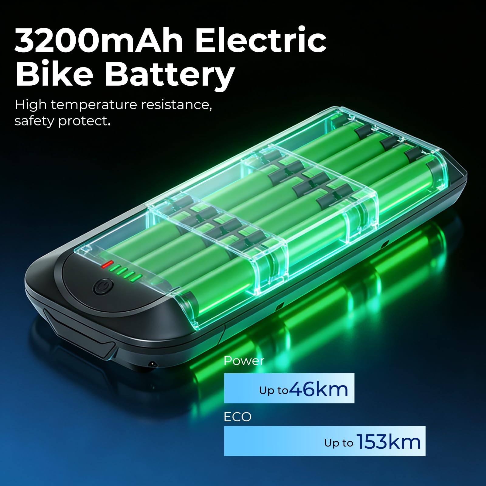 Batterie Vélo Électrique YJ145 36V 12.8Ah avec 20A BMS pour Porte-Bagages | Pour Moteur 36V 50W-800W Compatible Telefunken, Zündapp, Chrisson Vélo Électrique