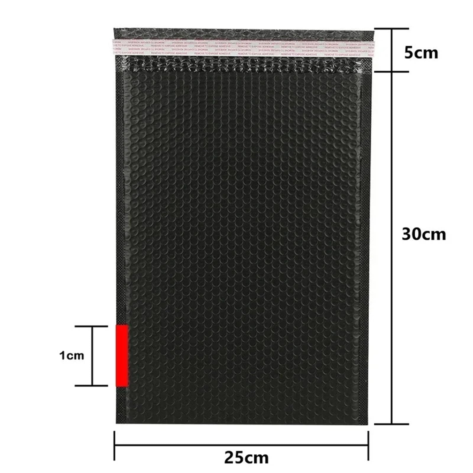 50PCS Buste postali a bolle nere a busta in schiuma imbottite con sigillo automatico Borsa a postale Pacchetti di spedizione per Imballaggio(Black)